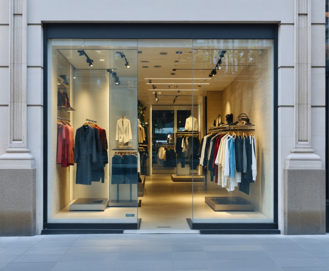 Moderný interiér retailovej predajne ModaVizia po rebrandingu a zavedení nových predajných štandardov