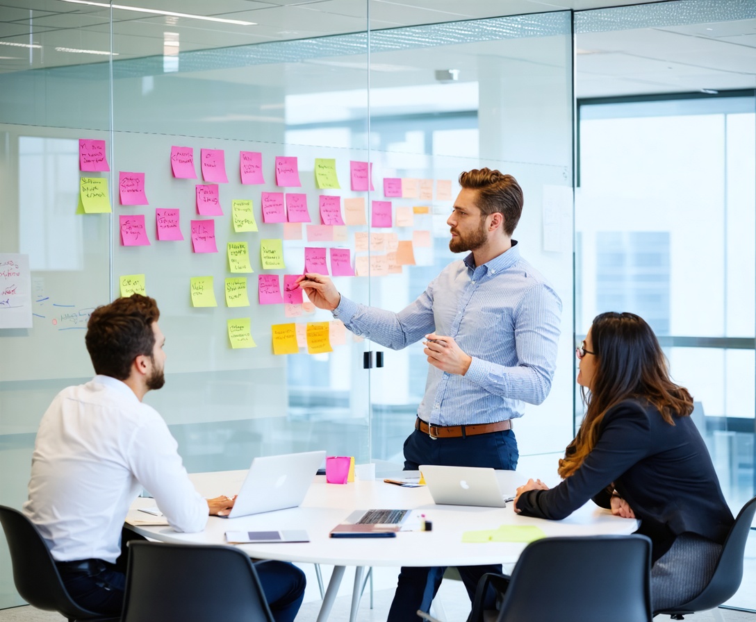 Pracovná atmosféra počas workshopu metodiky Vektor Matrix so slovenskými podnikateľmi